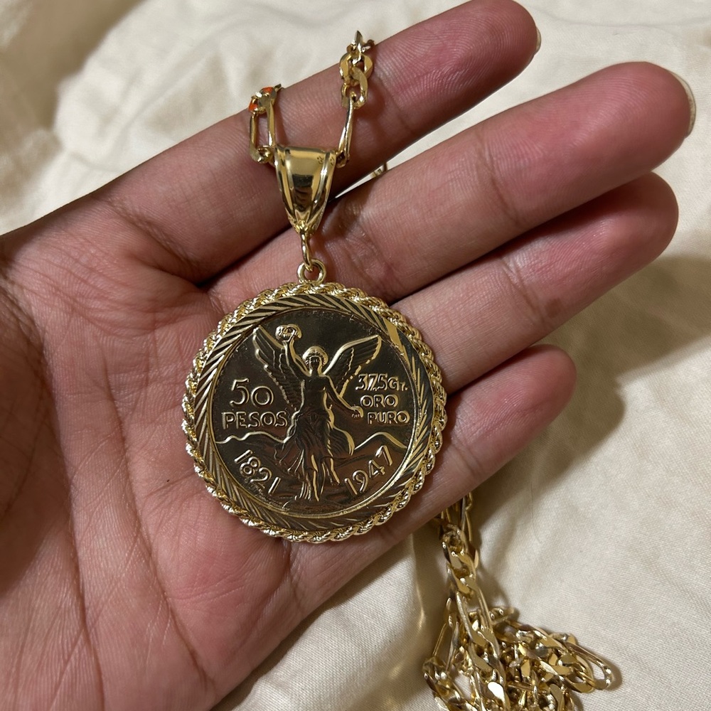 gold plated mexican coin
